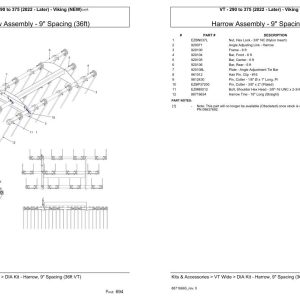 Versatile Seeding Tillage VT 290 to 375 Viking Parts Catalog 2022 1