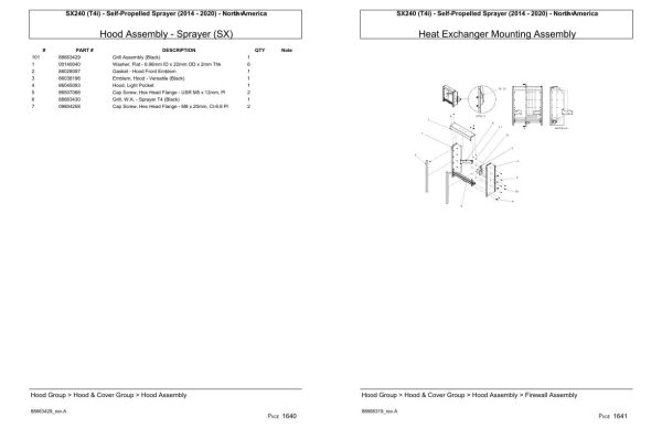 Versatile Self Propelled Sprayer SX240 T4i North America Parts Catalog 2014 2020 2