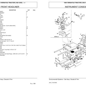 Versatile Tractor 160V Parts Catalog 1982 1983 1
