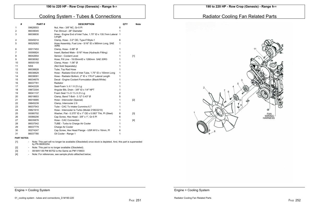 Versatile Tractor 190 to 220 HP Row Crop Genesis Range 1 Parts Catalog 1