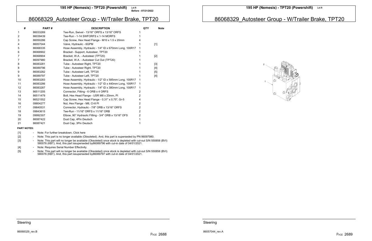 Versatile Tractor 195 HP Nemesis TPT20 Powershift Parts Catalog 1