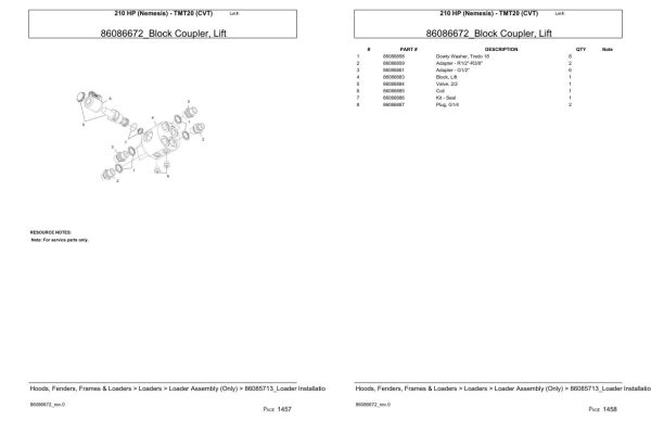 Versatile Tractor 210 HP Nemesis TMT20 CVT Parts Catalog 1