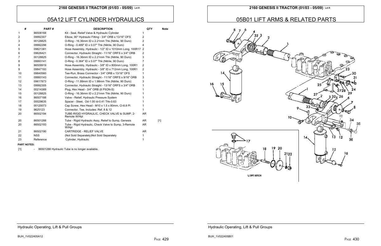 Versatile Tractor 2160 Genesis II Parts Catalog 20032009