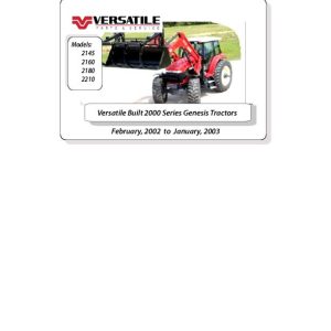 Versatile Tractor 2160 Genesis Parts Catalog 2002 2003 1