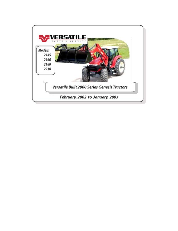 Versatile Tractor 2160 Genesis Parts Catalog 2002 2003 1