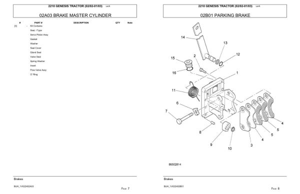 Versatile Tractor 2210 Genesis Parts Catalog 2002 2003 2