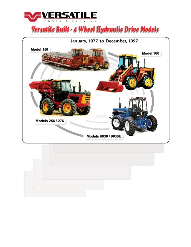 Versatile Tractor 2360V Bidirectional Loader Parts Catalog 1984 1993 1