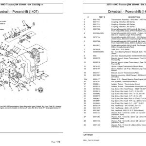 Versatile Tractor 2375 4WD Tractor 335001 336226 Parts Catalog 1