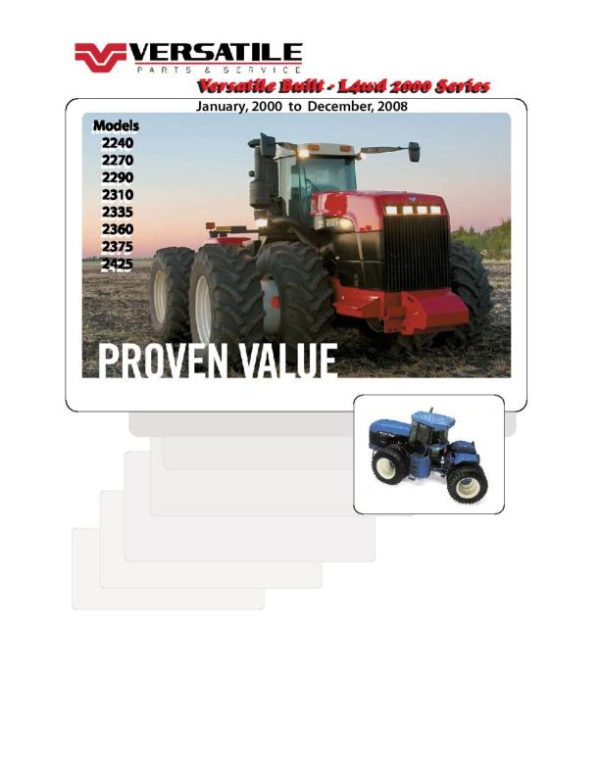 Versatile Tractor 2425 4WD Red Blue Parts Catalog 2000 2006 1