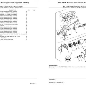 Versatile Tractor 250 to 280 HP Row Crop Genesis Funk Parts Catalog 2008 2010 1