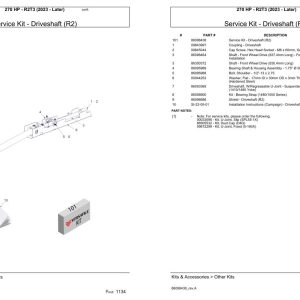 Versatile Tractor 270 HP R2T3 Parts Catalog 2023 1