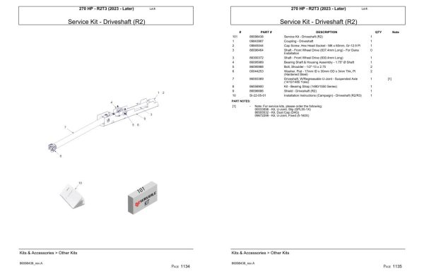 Versatile Tractor 270 HP R2T3 Parts Catalog 2023 1