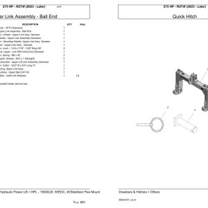 Versatile Tractor 275 HP R2T4f Parts Catalog 2023 1
