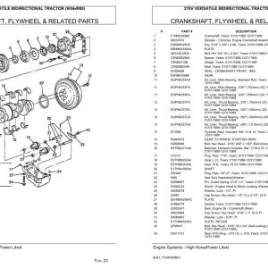 Versatile Tractor 276V Bidirectional Parts Catalog 1984 1988 1