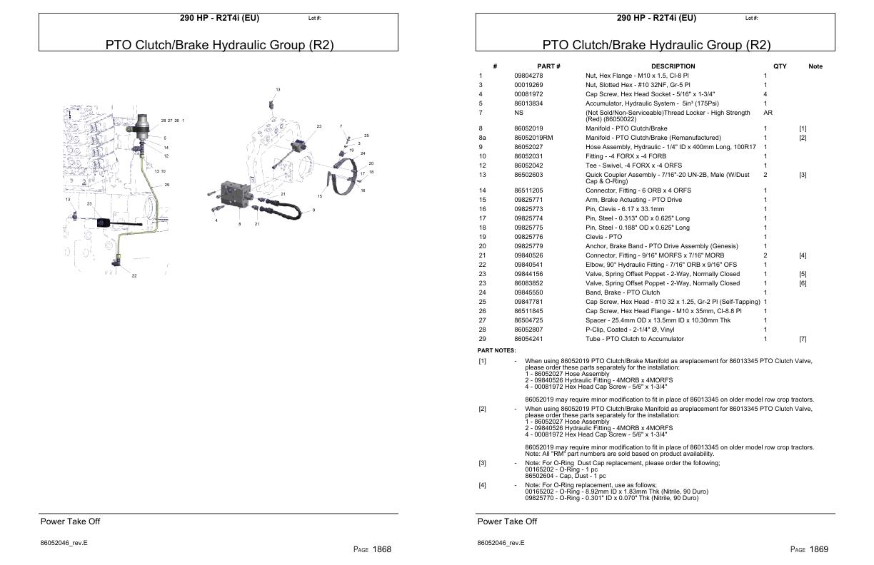 Versatile Tractor 290 HP R2T4i EU Parts Catalog 1