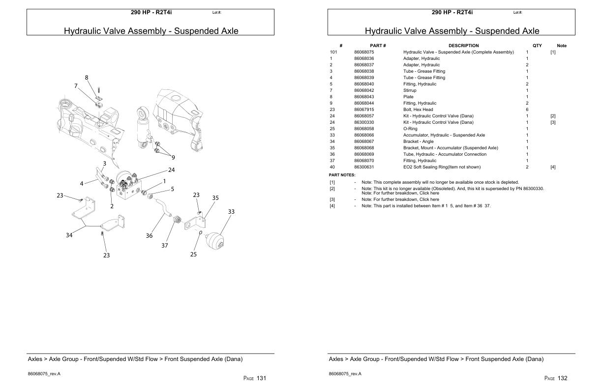 Versatile Tractor 290 HP R2T4i Parts Catalog