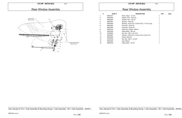 Versatile Tractor 315 HP R2T4f EU Parts Catalog 1