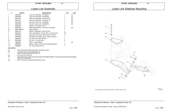 Versatile Tractor 315 HP R2T4f EU Parts Catalog 2