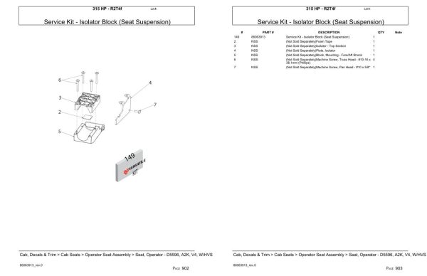 Versatile Tractor 315 HP R2T4f Parts Catalog 2