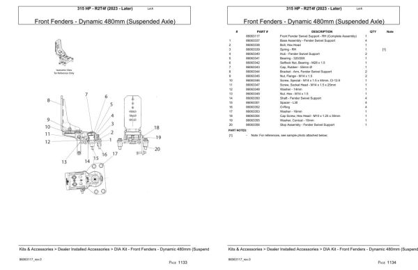 Versatile Tractor 315 HP R2T4f Parts Catalog 2023 1