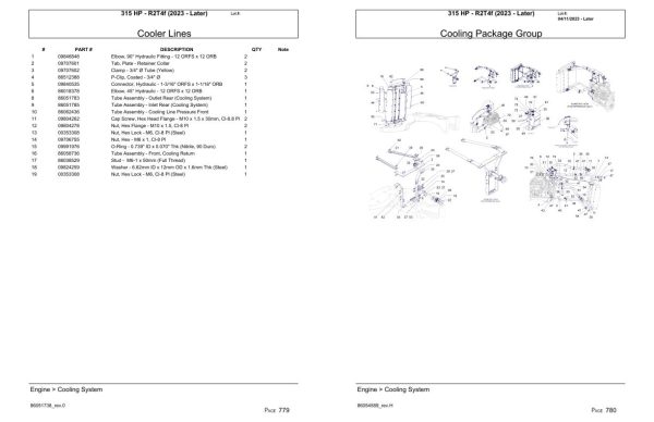 Versatile Tractor 315 HP R2T4f Parts Catalog 2023 2