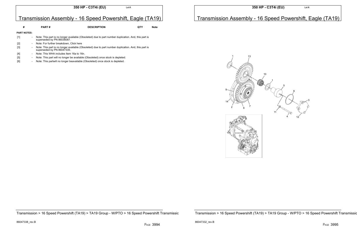 Versatile Tractor 350 HP C3T4i EU Parts Catalog 1