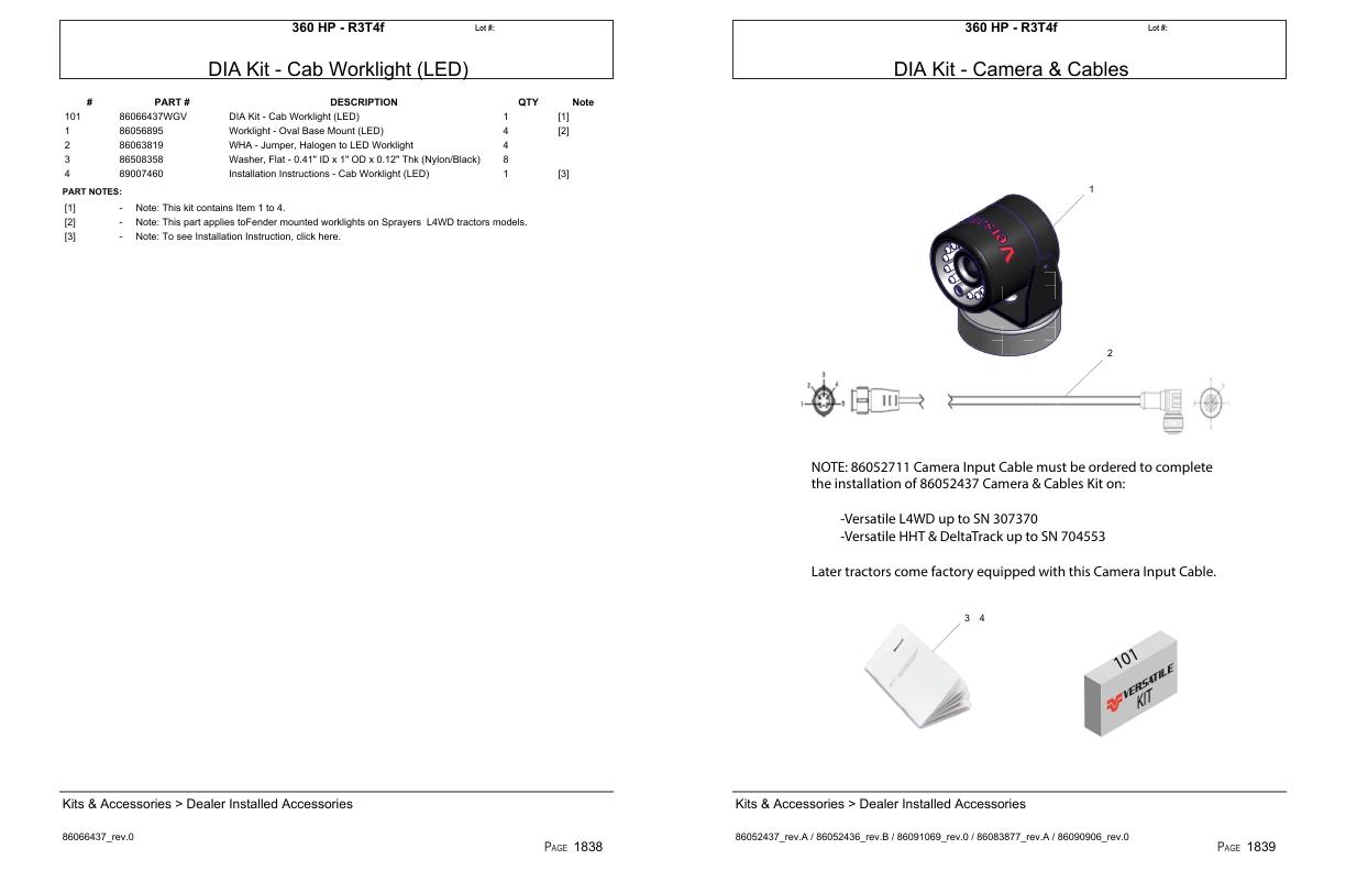Versatile Tractor 360 HP R3T4f Parts Catalog 1