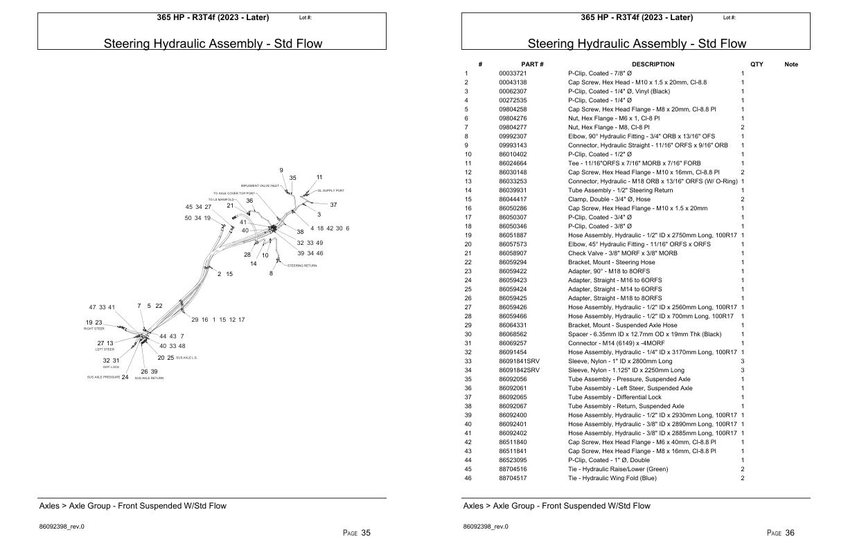 Versatile Tractor 365 HP R3T4f Parts Catalog 2023 1