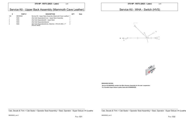 Versatile Tractor 370 HP R3T3 Parts Catalog 2023 2