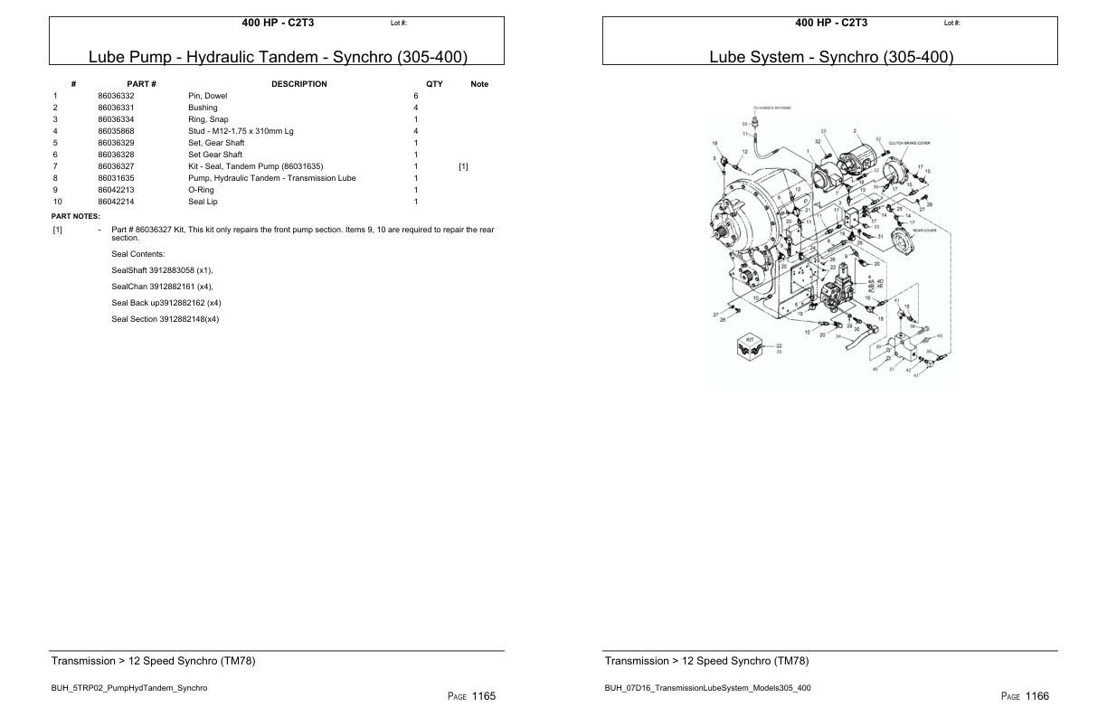 Versatile Tractor 400 HP C2T3 Parts Catalog 1