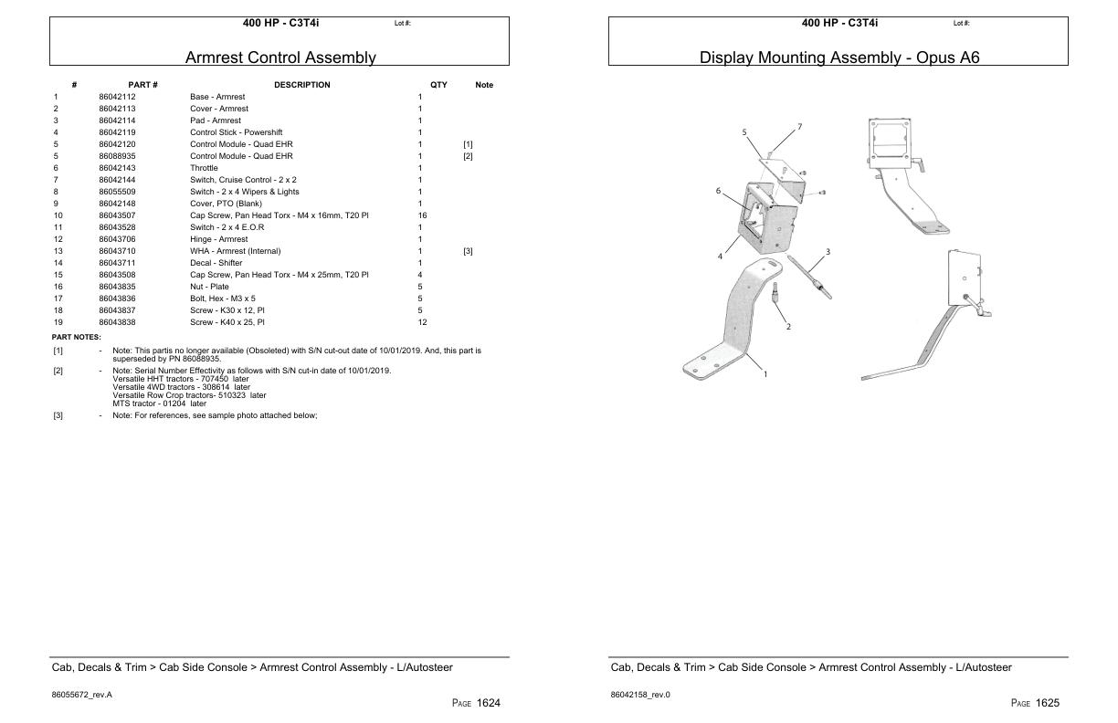 Versatile Tractor 400 HP C3T4i Parts Catalog 1