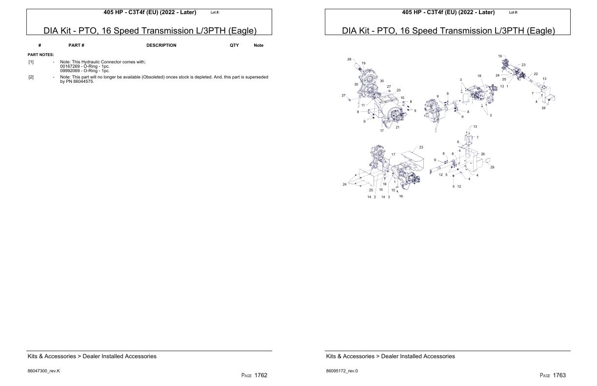 Versatile Tractor 405 HP C3T4f EU Parts Catalog 2022 1