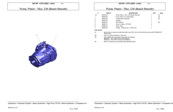 Versatile Tractor 425 HP C3T3 Parts Catalog 2022 1