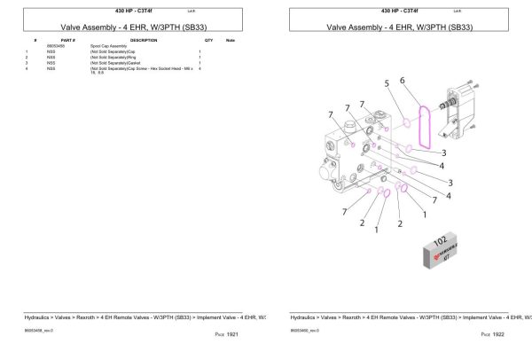 Versatile Tractor 430 HP C3T4f Parts Catalog 1
