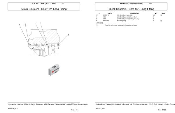 Versatile Tractor 430 HP C3T4f Parts Catalog 2022 2