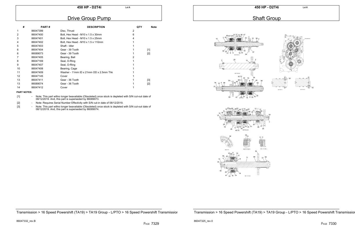 Versatile Tractor 450 HP D2T4i Parts Catalog 1
