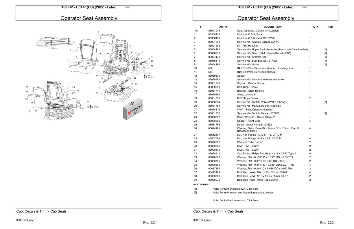 Versatile Tractor 460 HP C3T4f EU Parts Catalog 2022 1