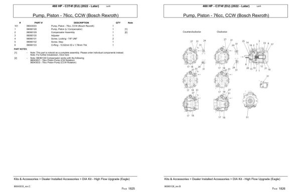 Versatile Tractor 460 HP C3T4f EU Parts Catalog 2022 2