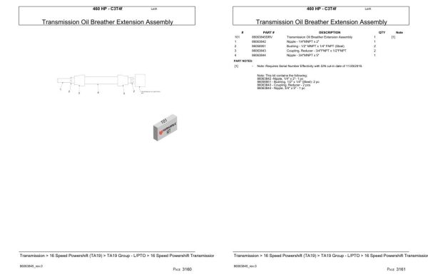 Versatile Tractor 460 HP C3T4f Parts Catalog 1