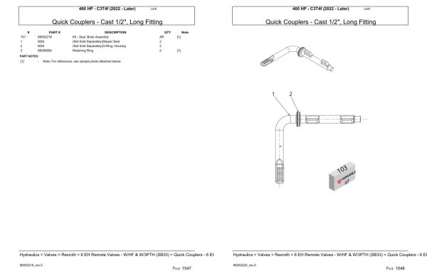 Versatile Tractor 460 HP C3T4f Parts Catalog 2022 2