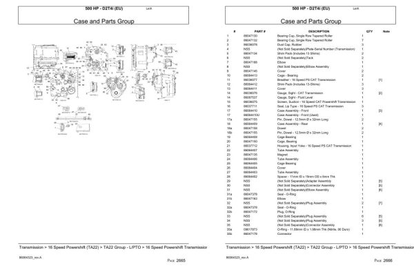 Versatile Tractor 500 HP D2T4i EU Parts Catalog 2