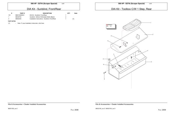 Versatile Tractor 500 HP D2T4i Scraper Special Parts Catalog 2