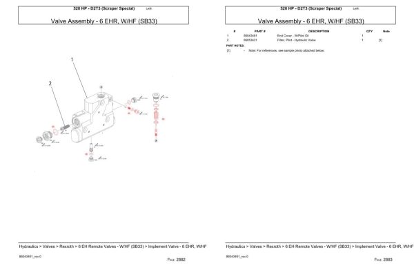 Versatile Tractor 520 HP D2T3 Scraper Special Parts Catalog 2