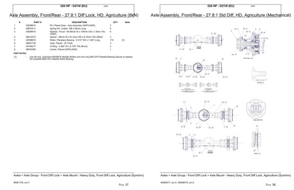 Versatile Tractor 520 HP D2T4f EU Parts Catalog 2