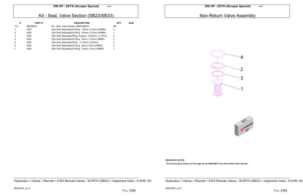 Versatile Tractor 550 HP D2T4i Scraper Special Parts Catalog 1