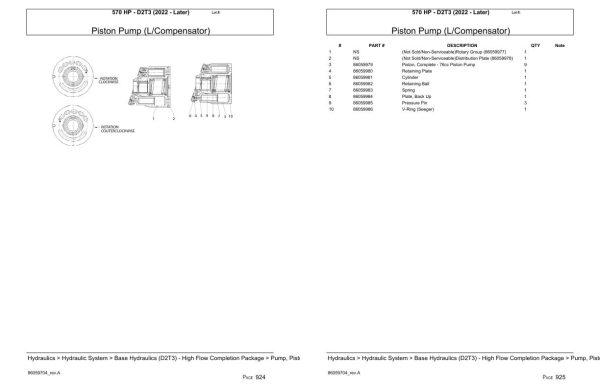 Versatile Tractor 570 HP D2T3 Parts Catalog 2022 1