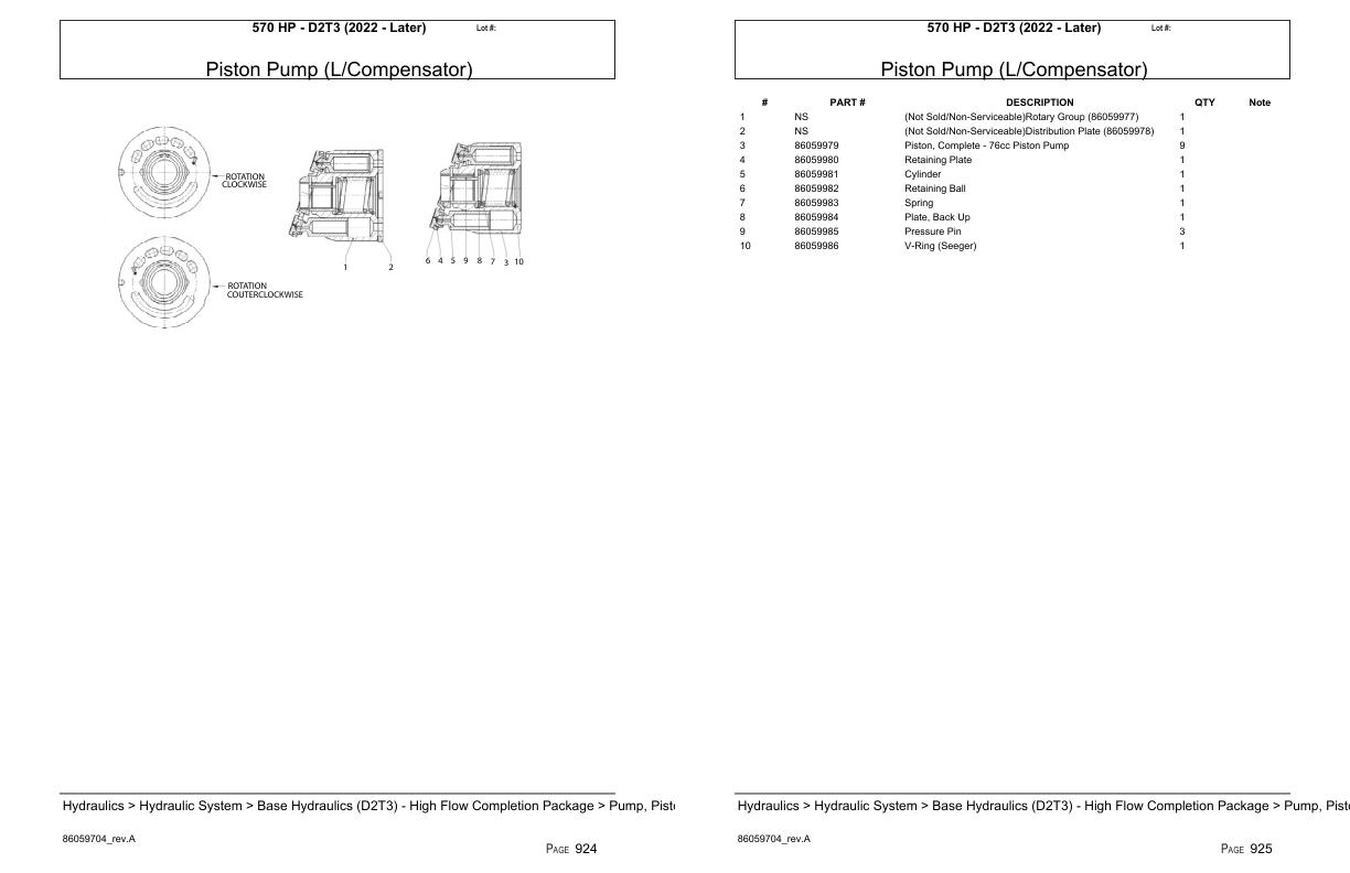 Versatile Tractor 570 HP D2T3 Parts Catalog 2022 1
