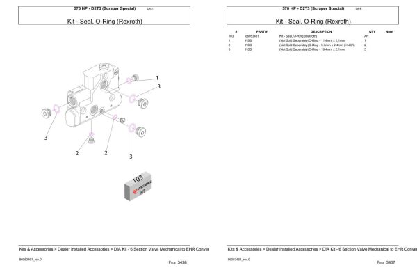 Versatile Tractor 570 HP D2T3 Scraper Special Parts Catalog 2