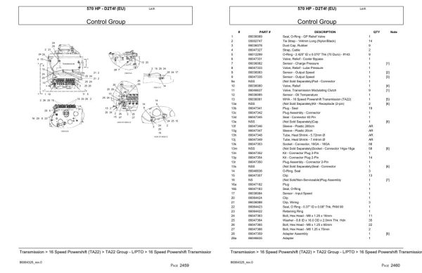 Versatile Tractor 570 HP D2T4f EU Parts Catalog 1