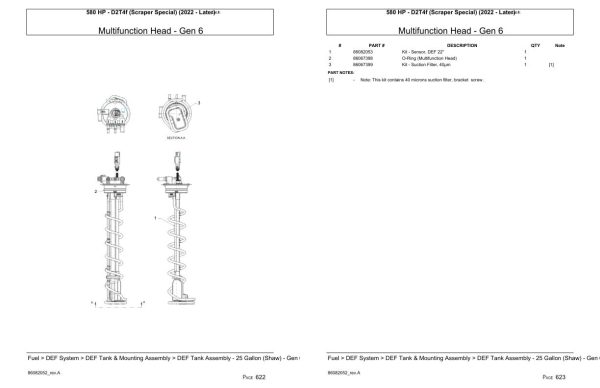 Versatile Tractor 580 HP D2T4f Scraper Special Parts Catalog 2022 2
